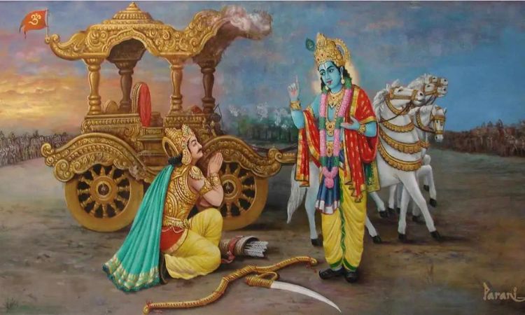 Lord Krishna stopped time to explain all 700 slokas of Bhagavad Gita Lord Krishna stopped time to explain all 700 slokas of Bhagavad Gita
