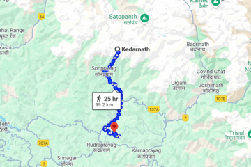 Chopta to Kedarnath Distance