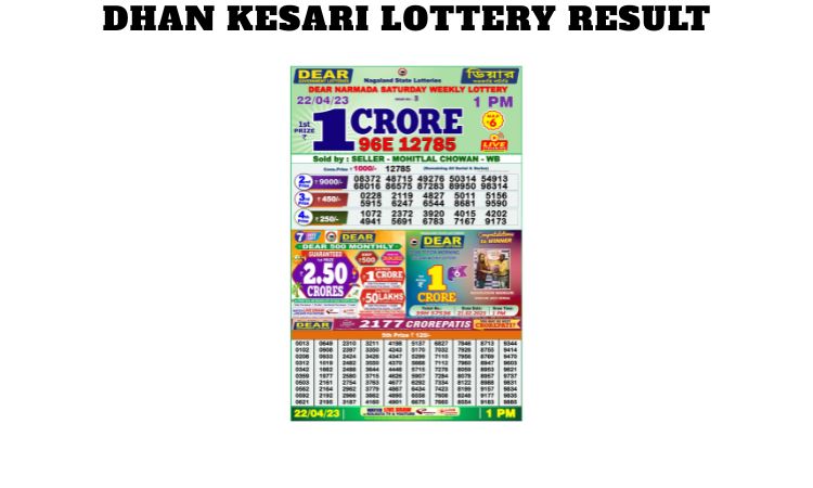 Dhan Kesari Lottery Result Today