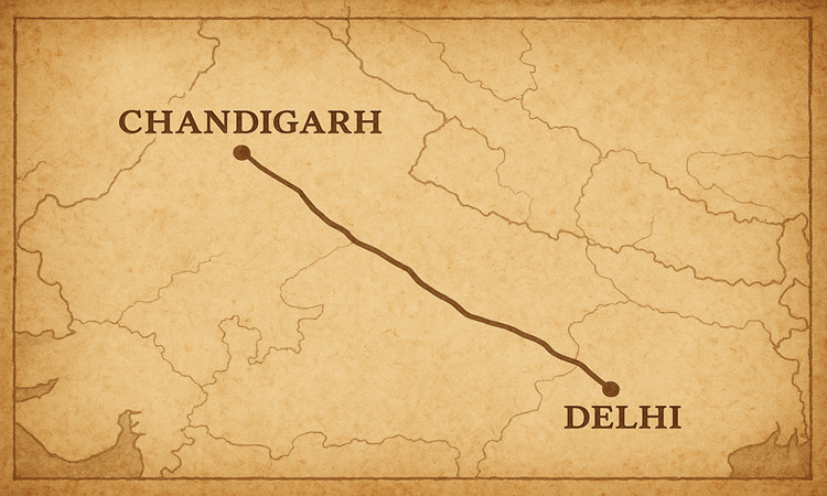 Chandigarh to Delhi Distance