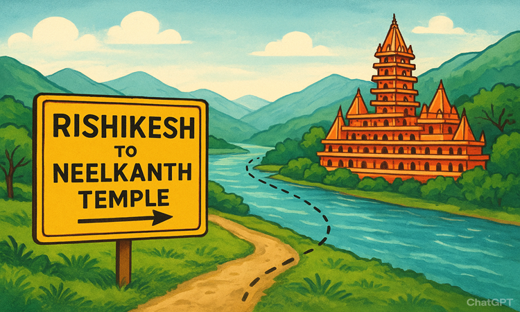 Rishikesh to Neelkanth Temple Distance