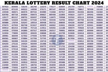 Kerala Lottery Result Chart 2024