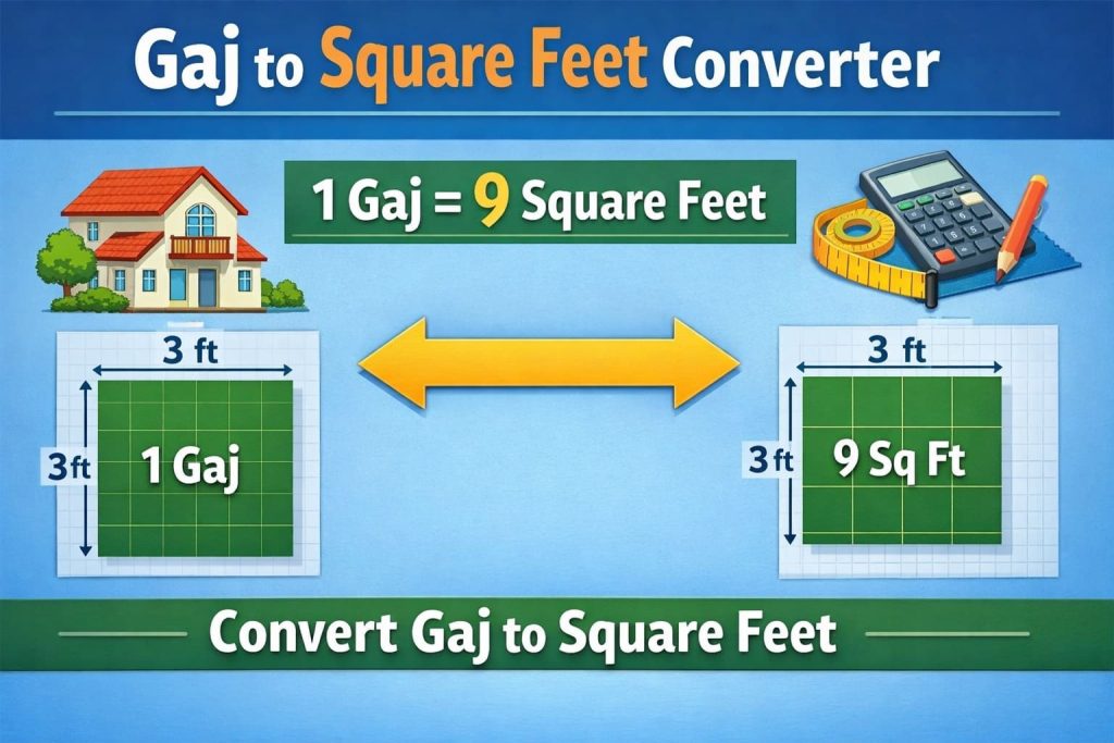 Gaj To Square Feet Converter